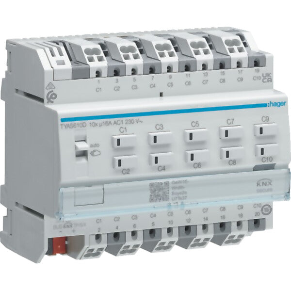 Hager Schalt-/Jal.akt. 10/5f KNX Sec,16A C- TYAS610D